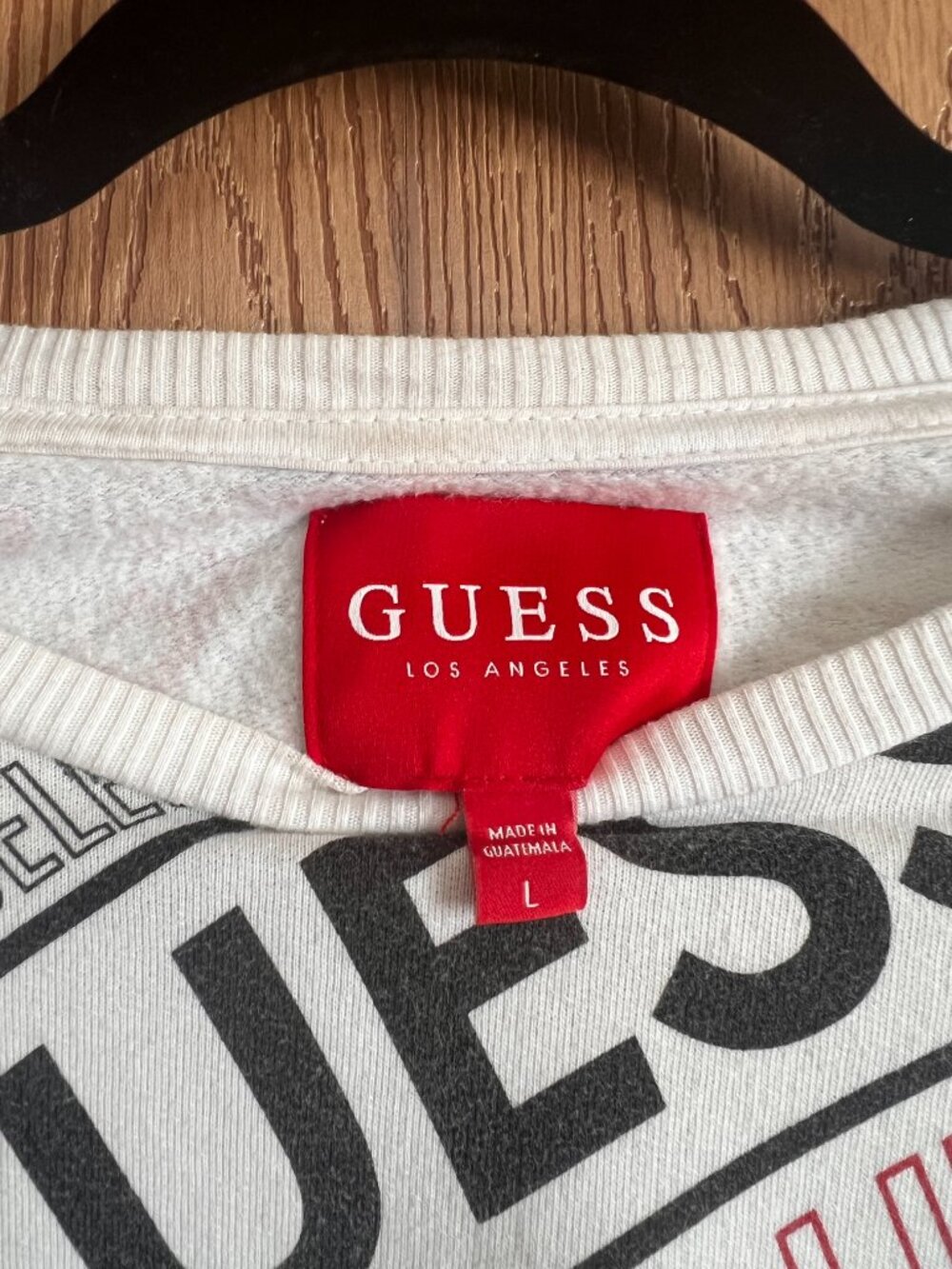 Guess Los Angeles Men's White All Over Print Logo Crewneck Sweatshirt - Picture 3 of 6